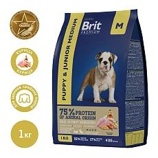 Brit Premium Puppy & Junior Medium (Курица)